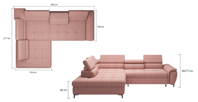 Hoekbank L-vorm Bank Bank Ontwerp Bekleding Slaapbank Textiel Bedfunctie Textiel