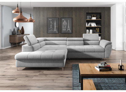 Eckbank L-vorm bankontwerp gestoffeerd modern textiel bedlade multifunctioneel stof