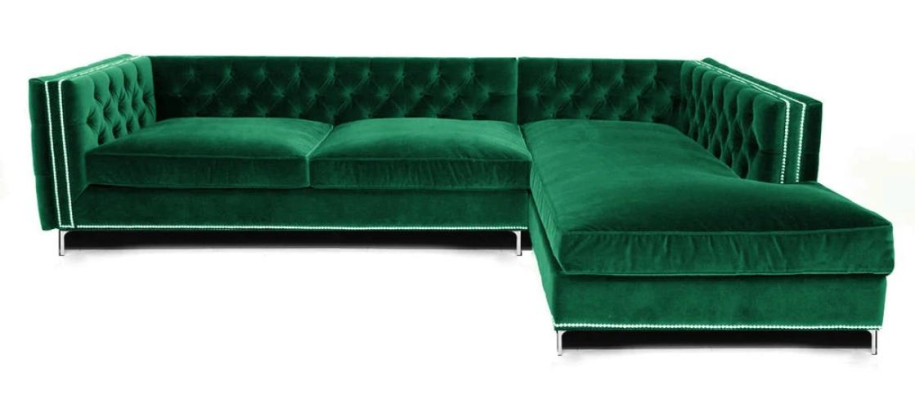 Hoekbank Blauw Woonlandschap XXL Meubelontwerp Bank Hoekopstelling Bekleding Groot Chesterfield.