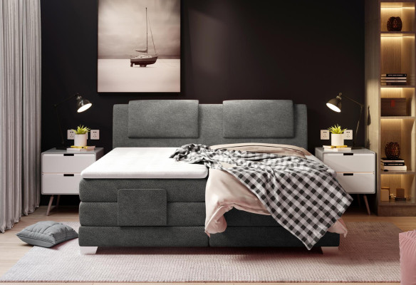 Textiel Design Bed Dubbele Bedden Luxe Huwelijk Boxspring Hotel Matras Slaapkamer