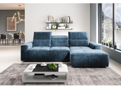 Multifunctionele grijze hoekbank L-vorm bank ontwerp bank gestoffeerd textiel modern