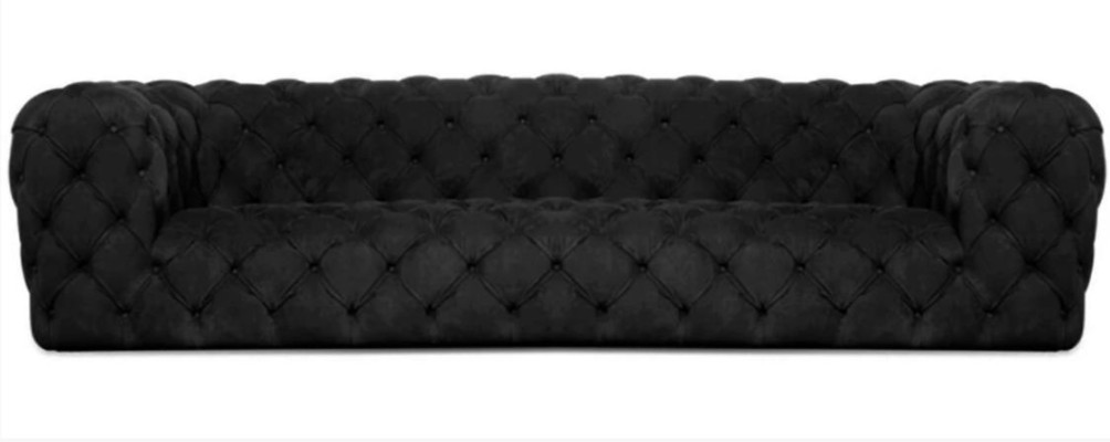 Grijze Chesterfield woonkamer modern design banken sofa meubilair stof groot XXL nieuw