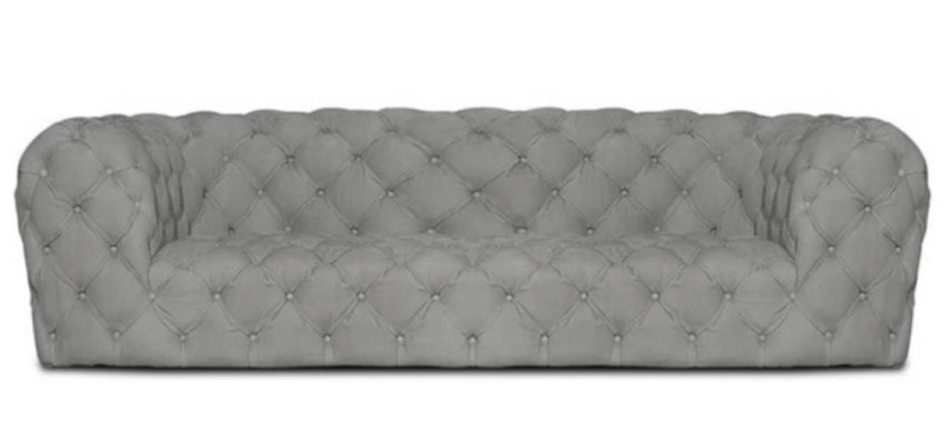 Grijze Chesterfield woonkamer modern design banken sofa meubilair stof groot XXL nieuw