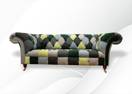 Chesterfield 3-zits bank met meerkleurig woonkamerdesign banken bank ontwerper meubels