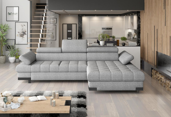 Ontwerp hoekbank L-vorm met slaapfunctie bank leder textiel bank multifunctioneel stof