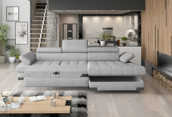 Ontwerp hoekbank L-vorm met slaapfunctie bank leder textiel bank multifunctioneel stof
