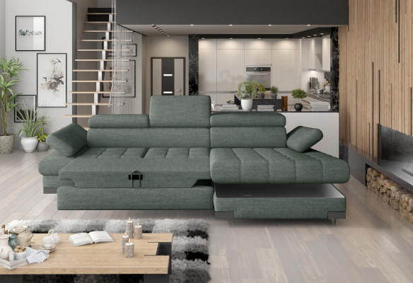 Hoekbank Bank Bankstel Woonlandschap Textiel Hoekbanken Groen L-vorm Bankstellen