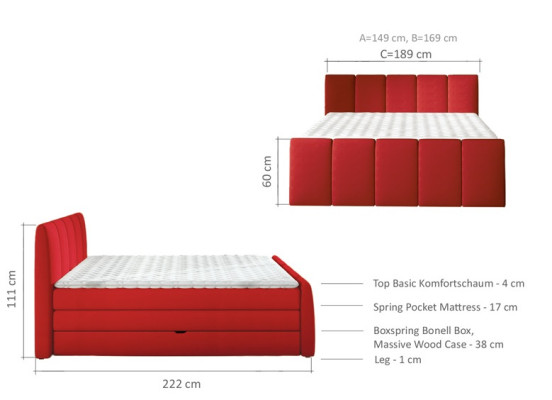 Boxspringbedden Bedden Blauw 180x200 Slaapkamer Textiel Hotelbed Gestoffeerd Design