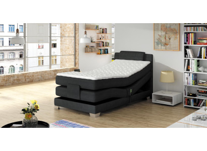 BOXSPRINGBED ONTWERP BED TOPPER GEVEERDE KERN POLSTERBETT 100 x 200 cm ELEKTRISCH