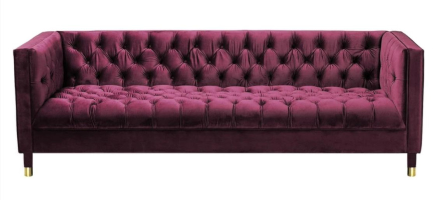 Bourgondische driezitter stoffen woonkamer design banken gestoffeerde bank Chesterfield nieuw.