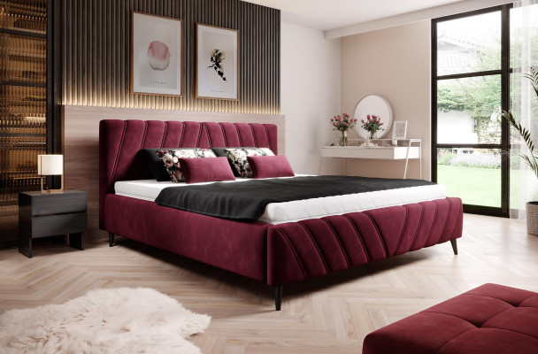 Luxe bed design textiel bedden gestoffeerd hotel 180x200cm slaapkamer meubels fluweel.