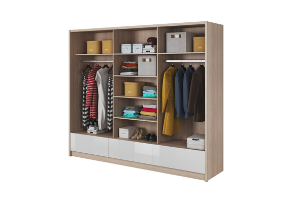 Grote zweefdeurkledingkast voor grote slaapkamers van 250 cm.