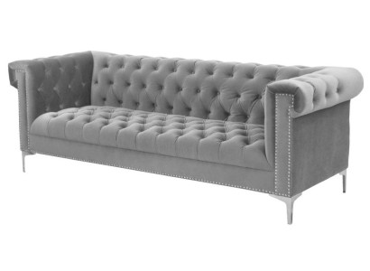Grijze Chesterfield driezits stoffen woonkamer design bankstellen gestoffeerde banken Nieuw