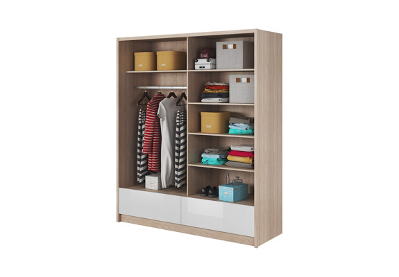 Garderobe Opbergkast 180cm Rek Kast Archief Decoratieve Schuifdeuren
