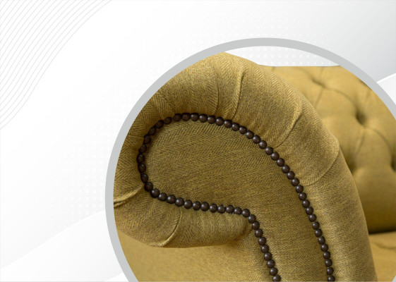 Chesterfield 3-zits Geel Woonkamer Design Bankstellen Beklede Bank Banken Stof