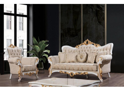 Bankstel 3+1-zits set Designbanken Gestoffeerde banken Leren relaxstoelen Klassiekers