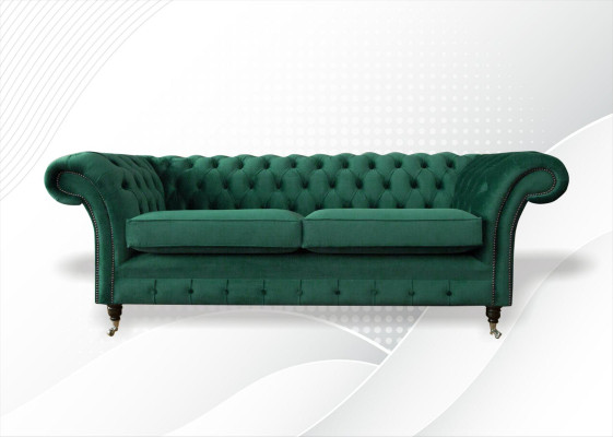 Chesterfield 3-zits Groen Woonkamer Modern Design Bankstellen Bank Originele Stof