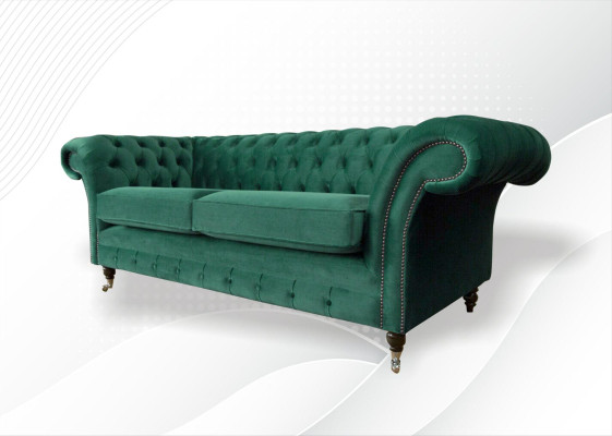 Chesterfield 3-zits Groen Woonkamer Modern Design Bankstellen Bank Originele Stof