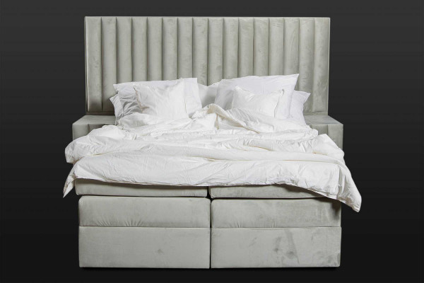 Slaapkamerset Bed Nachtkastje 3-dlg Ontwerp Modern Luxe Bedden Grijs