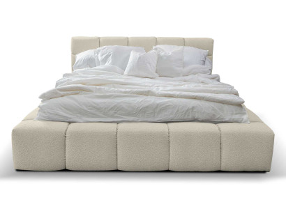 Bed Luxe Slaapkamer Bedframe Gestoffeerd Ontwerp Luxe Tweepersoons Hotelbedden Wit