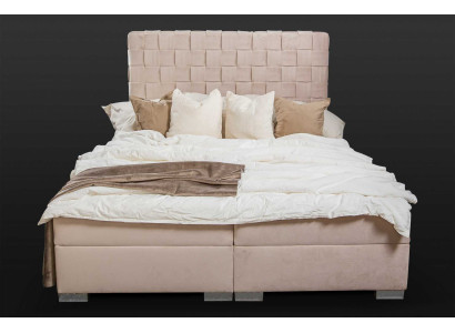Bedden met beige bekleding, luxe design 180x200 tweepersoonsbed.