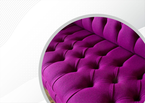 Chesterfield 3-zits bank in lila stof, ontwerp bankstellen, gestoffeerde banken, nieuw creatief sofa.