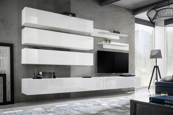 Designer woonkamer set wandplanken woonwand rek tv-standaard set 7-delig.