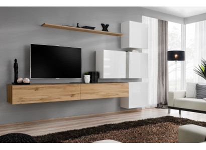 Woonwand Bruin Woonkamer Hout Modern Meubelset Luxe Compleet Wandkast