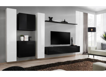 Woonkamer wandmeubel set 4-delige groep meubelkast 4-delige. Houten meubels plank.