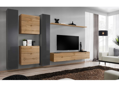 Bruin woonkamer design dressoir moderne tv-standaard woonkamer wandplank