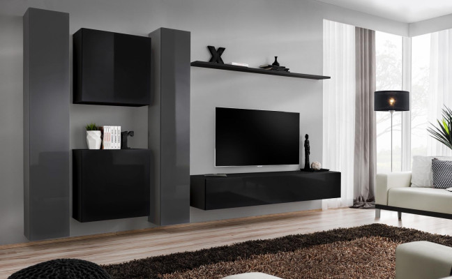 Ontwerper zwarte woonkamer meubels Nieuwe woonwand TV-standaard set meubels sideboard