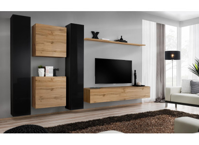 Designer woonkamer meubels 4x wandkast luxe inrichting hangende kast