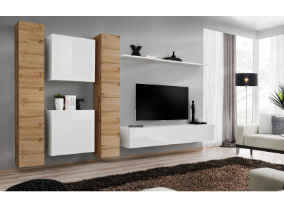Woonwand Wit Houten Meubels Kast Designer Wandkast Compleet Wandplank