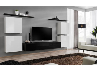 Volledig witte wandkast woonkamer luxe woonkamer dressoir tv-standaard modern.