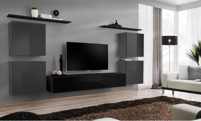 Garnituur 7-delig Woonkamerwand Luxe Woonkamer Set Houten Wandplank Meubels Inrichting Nieuw