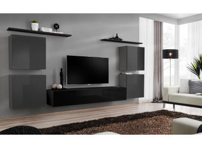 Garnituur 7-delig Woonkamerwand Luxe Woonkamer Set Houten Wandplank Meubels Inrichting Nieuw