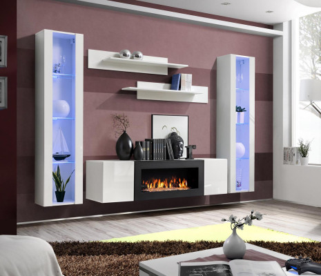 Ontwerper Woonkamer Moderne Luxe Inrichting Woonkast Muurplanken Dressoir