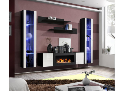 Wandmeubel Wandplanken Woonkamer Modern Luxe Set 5-delig Designer Hangende Vitrine