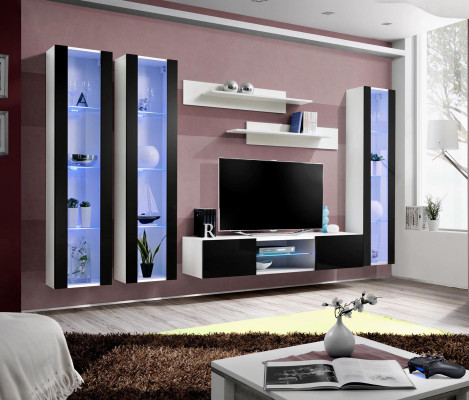 Garnituur Woonkamer Set Woonwand Hang Vitrine Modern Compleet Design Nieuw
