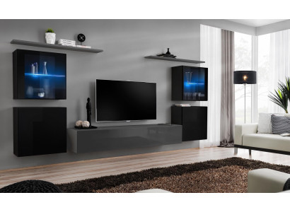 Woonkamerset 7-delig Designer Luxe Grijs Dressoir Woonwand Nieuw  Woonkamerset 7-delig Designer Luxe Grijs Dressoir Woonwand Nieuw