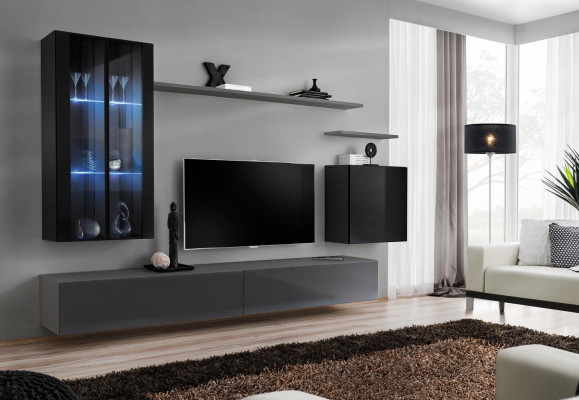 Woonkamerset 3x wandkast TV-standaard woonmeubilair Moderne designerstijl.