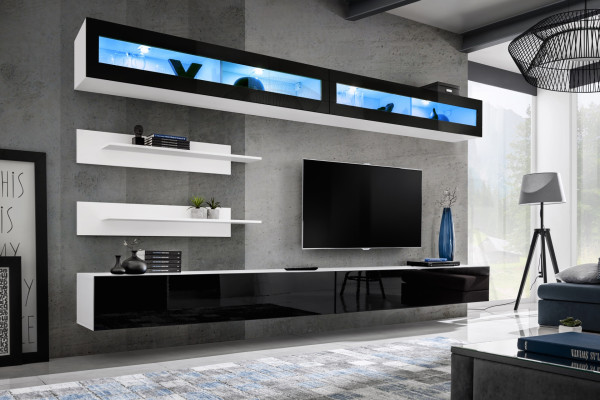 Woonkamerset 6-delig Luxe woonkamer tv-meubel Wandplank Designinrichting
