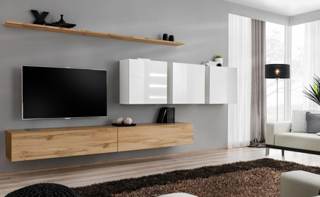 Compleet set wandmeubel Modern TV-standaard Sideboard Inrichting Design Wandplank