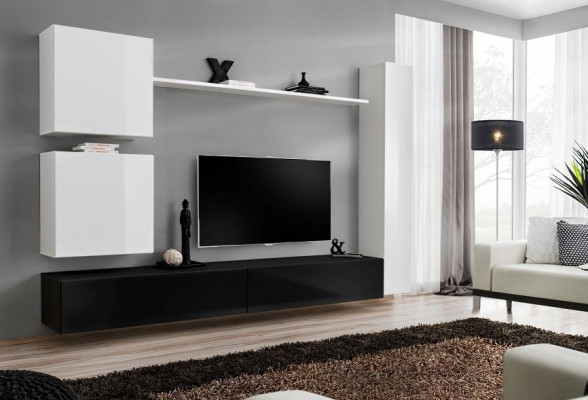 Ontwerp wandmeubel dressoir 3x kast tv-standaard set 6-delig houten meubelstijl ontwerper.
