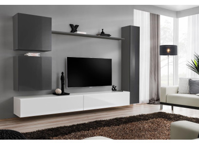 Grijze wandkast houten meubels moderne kast dressoir wandkast nieuw