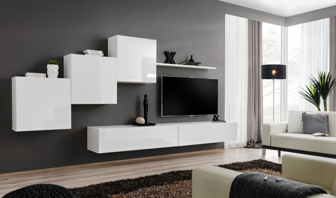 Weiß woonkamer tv-standaard dressoir compleet modern woonkamer planken hout nieuw