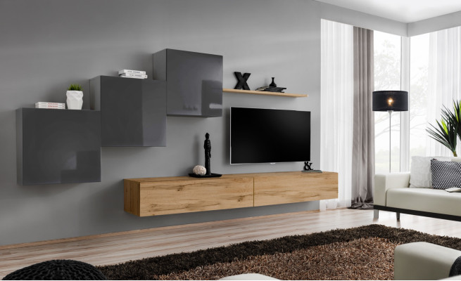 Luxe Wit Designer Moderne Woonkamer Wandmeubel TV-standaard Bruin Woonkamer