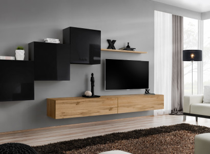 Woonwand bruine tv-standaard set woonkamer meubels tv-standaard dressoir wandrek nieuw