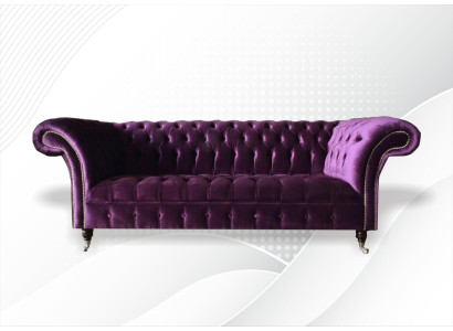 Chesterfield 3-zitsbank Paars Stoffen Design Bank Bekleding Bank Banken Nieuw Textiel