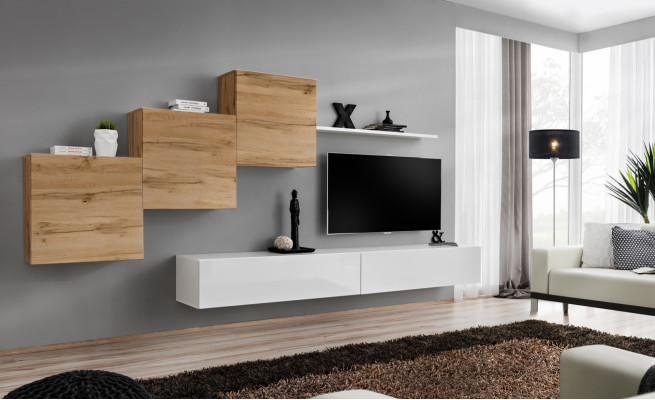 Luxe set 6-delig wandmeubel inrichting set wandplank designer woonkamermeubels